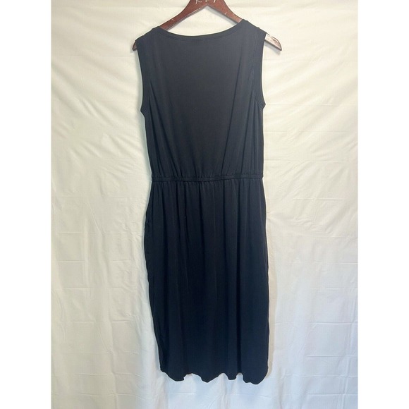 Eileen Fisher Womens Stretch Tie Front Sleeveless Shift Sheath Dress Black Small - Picture 2 of 4
